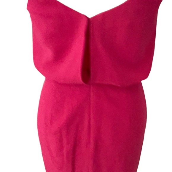 Dress The Population Alondra Raspberry Pink Slim Blouson Sheath Dress Size S - Picture 6 of 8